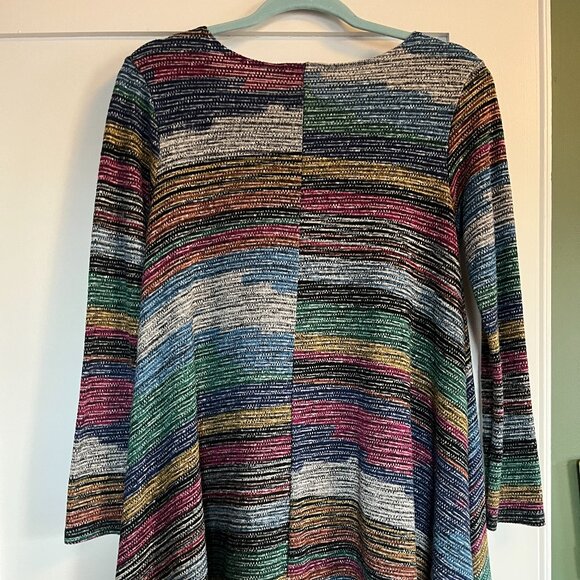 Multicolor Knit Shift Sweater Dress - Picture 4 of 7